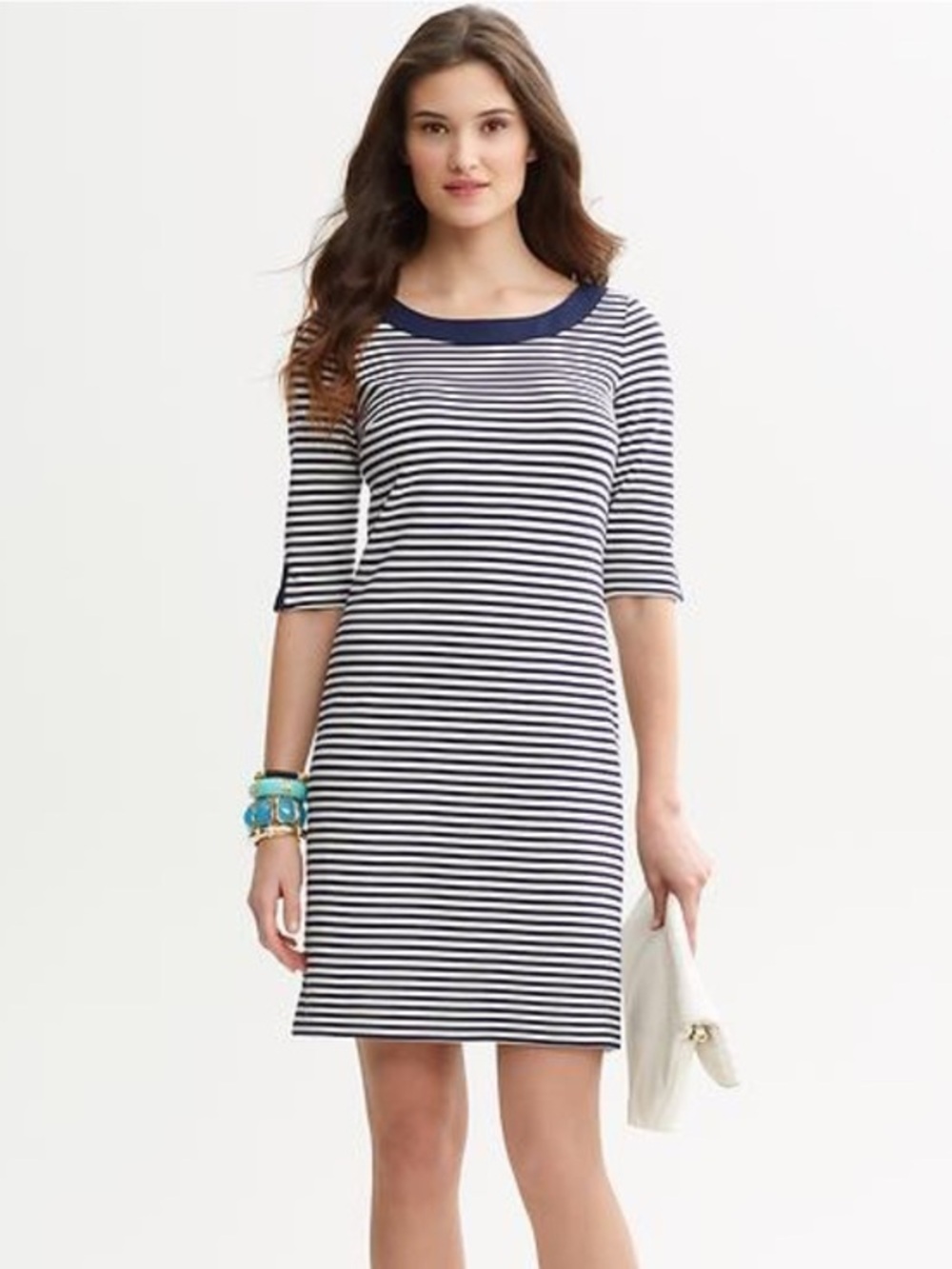 Banana Republic Striped Ponte Sheath Dress
